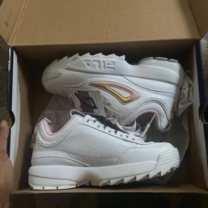 Women’s Fila disruptor premium pink and gold